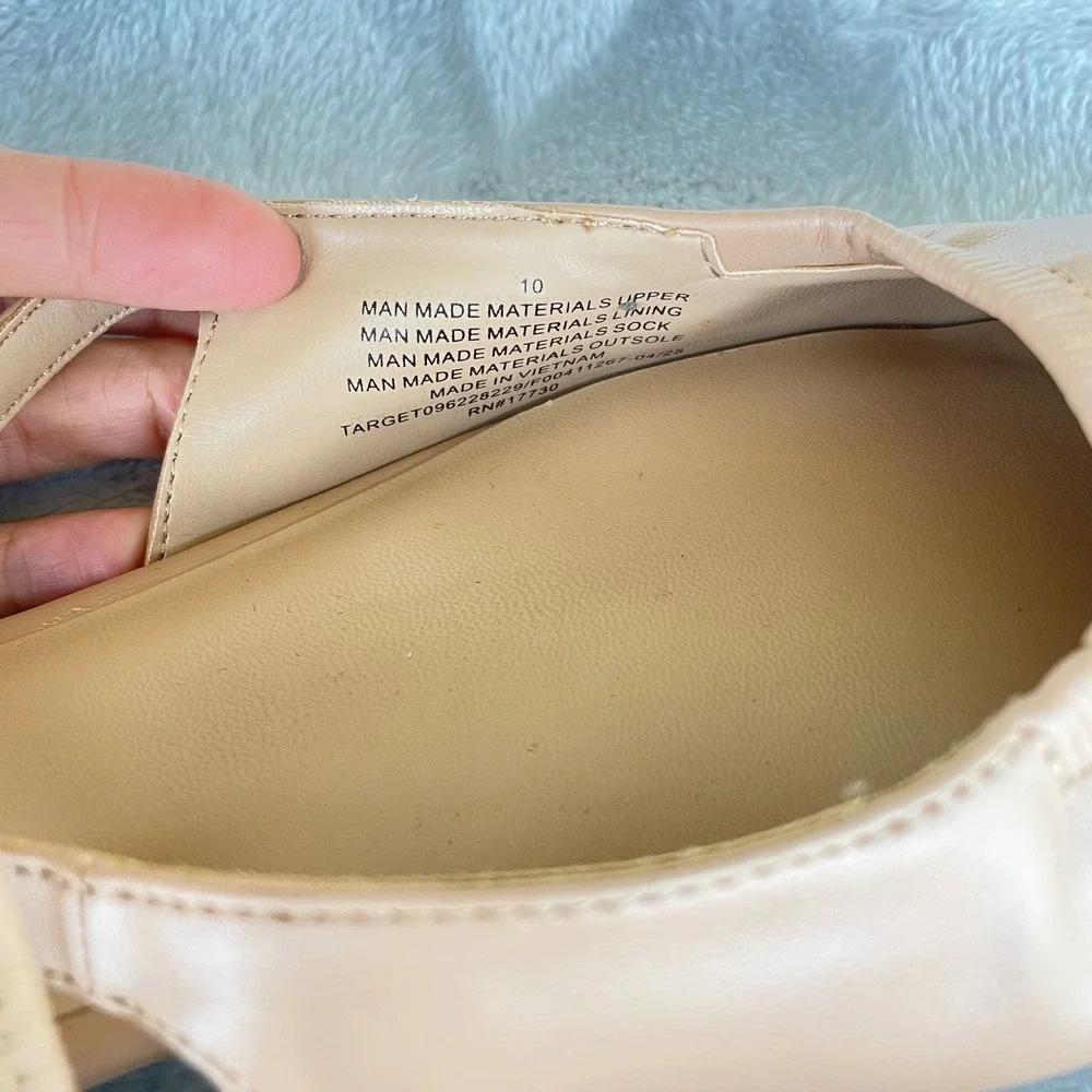 NWT Womens Ballet Flats Sz‎ 10 Faux Leather Minimalist Cottage Classic Slip On